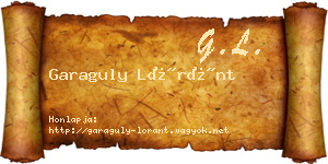 Garaguly Lóránt névjegykártya